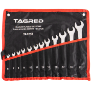 Klucze płasko-oczkowe na płachcie, 12 sztuk