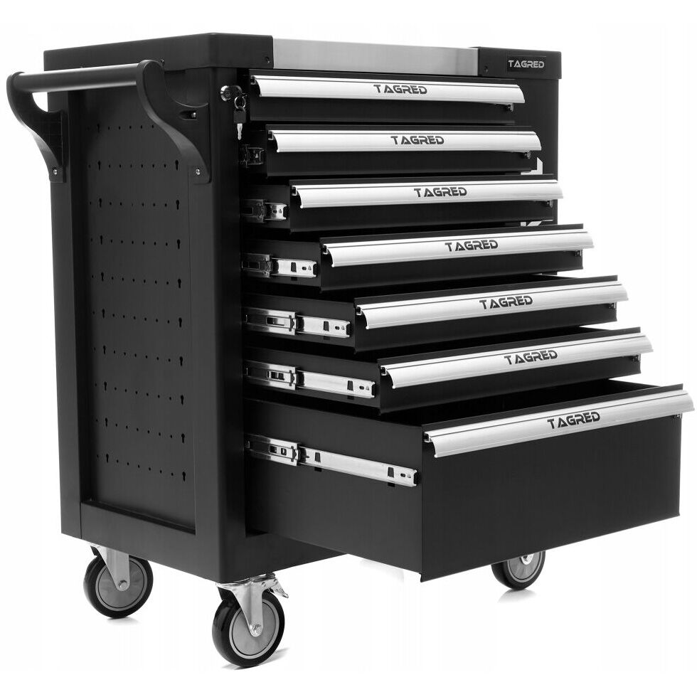 Szafa warsztatowa, wózek warsztatowy TAGRED TA213, 7 szuflad, stalowy blat