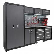 Meble garażowe, warsztatowe TAGRED regał 260cm szafka do warsztatu garażu, blat INOX 3D