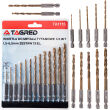 Wiertła tytanowe, podwójnie szlifowane HSS 1,5 - 6,5 mm 13 szt BIT HEX 1/4'' - 2