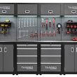 Meble garażowe, warsztatowe TAGRED regał, moduły do warsztatu garażu 400 cm, blat stal INOX 3D - 13