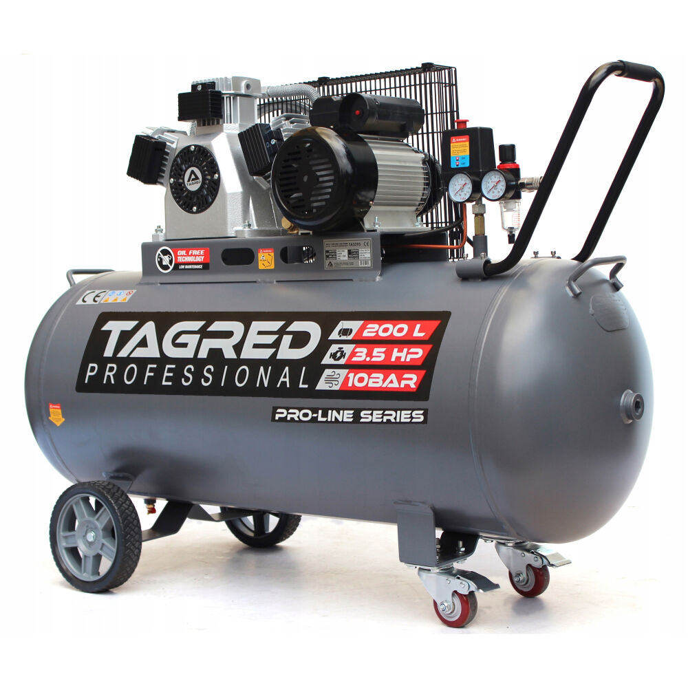Kompresor bezolejowy TAGRED TA3395 10 BAR 200L 3T
