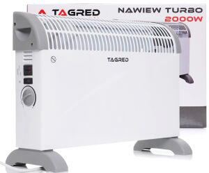 Grzejnik elektryczny konwektorowy z termostatem, nawiew TURBO, moc 2000W, biały