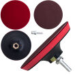Dysk elastyczny z rzepem na szlifierkę, wiertarkę, M14, Ø 125 mm, 3x papier ścierny, adapter - 5