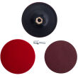 Dysk elastyczny z rzepem na szlifierkę, wiertarkę, M14, Ø 125 mm, 3x papier ścierny, adapter - 4