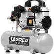 Kompresor bezolejowy dwutłokowy, sprężarka 9L TAGRED 1100W 8 BAR - 4