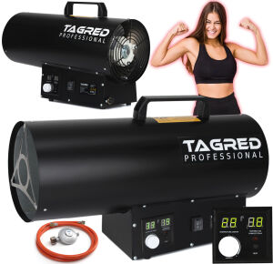 Nagrzewnica, dmuchawa gazowa TAGRED 50kW, termostat, LCD, wąż, reduktor