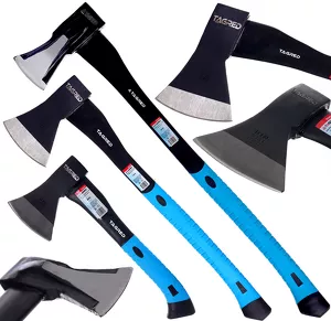 Zestaw 3 siekier z rękojeściami z tworzywa typu Fiberglass, toporek, uniwersalna, rozłupująca